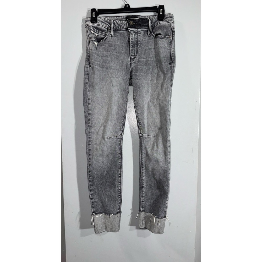 RtA distress washed black gray denim cuffed‎ jeans women's size 8